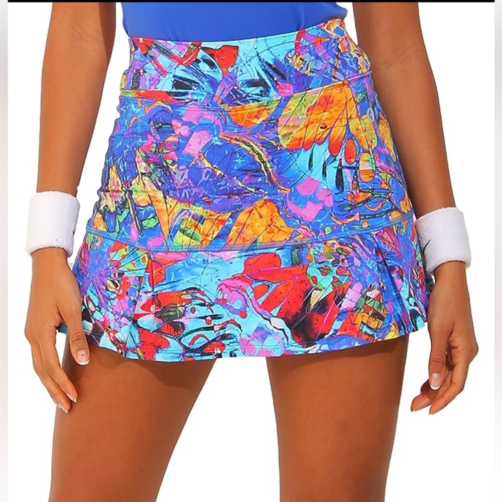 Dona Jo Official JoJo Women Skirt - Pleated Tennis Skirt w/Shorts Size Small | 1